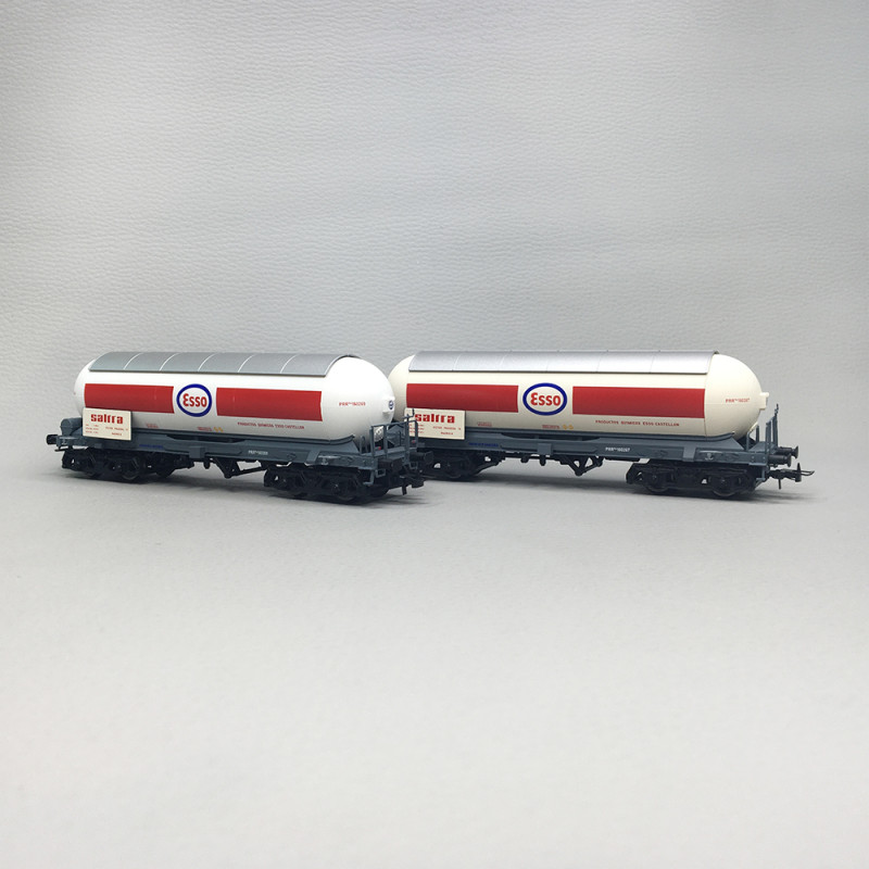 Coffret 2 wagons-citernes ammoniac, "ESSO-Saltra", RENFE, Ep. IV, ELECTROTREN HE6099, HO 1/87