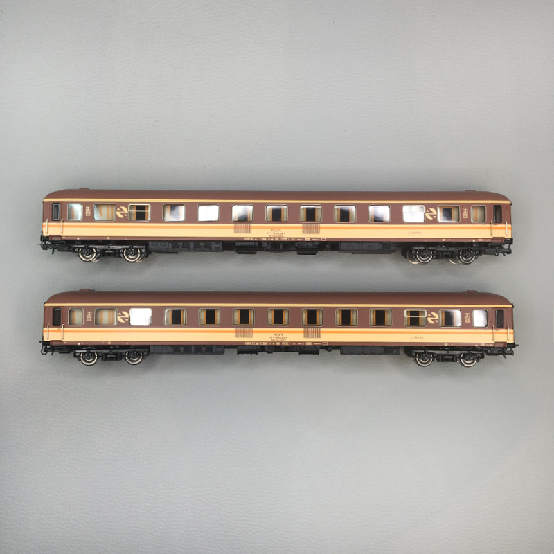 Coffret 2 voitures couchettes Bc10x-12600, "Estrella Bahía de Cádiz", RENFE, Ep. IV, ELECTROTREN HE4039, HO 1/87