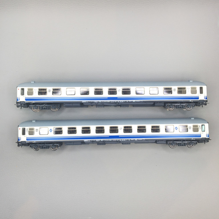 Coffret 2 voitures couchettes Bc10x-12600, "Estrella Rías Bajas", RENFE, Ep. IV, ELECTROTREN HE4040, HO 1/87