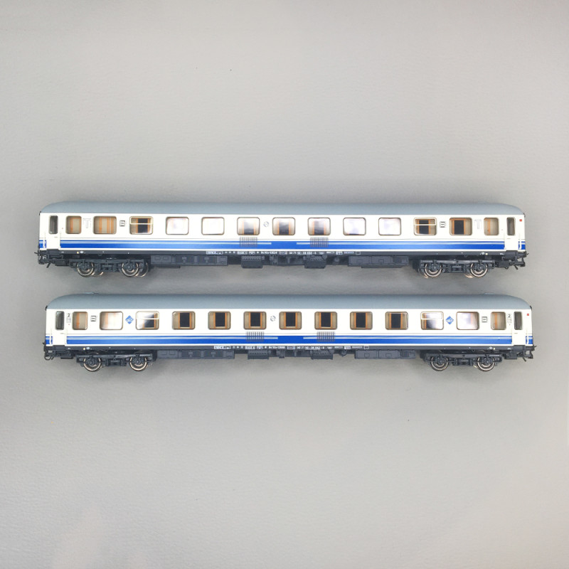 Coffret 2 voitures couchettes Bc10x-12600, "Estrella Rías Bajas", RENFE, Ep. IV, ELECTROTREN HE4040, HO 1/87