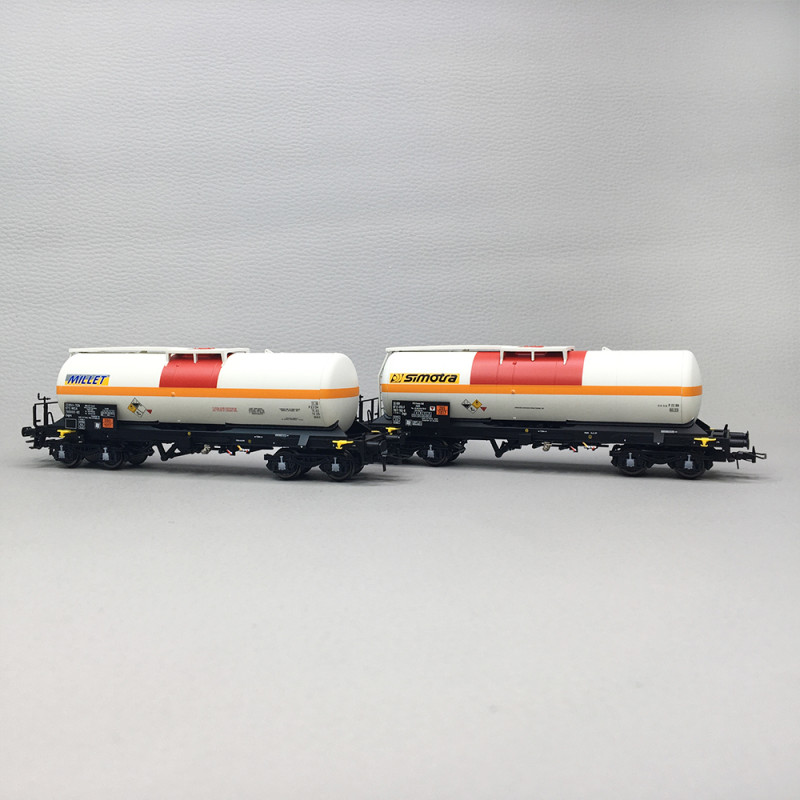 Coffret 2 wagons-citernes chlore, F-MISA/Millet + F-VTG/Simotra, SNCF, Ep. VI, JOUEF HJ6326, HO 1/87