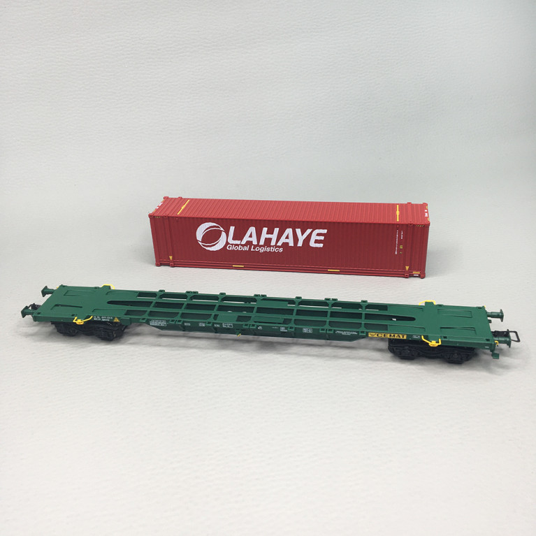 Wagon porte-conteneurs Sgnss, conteneur 45 pieds "Lahaye", CEMAT, Ep. VI, JOUEF HJ6330, HO 1/87