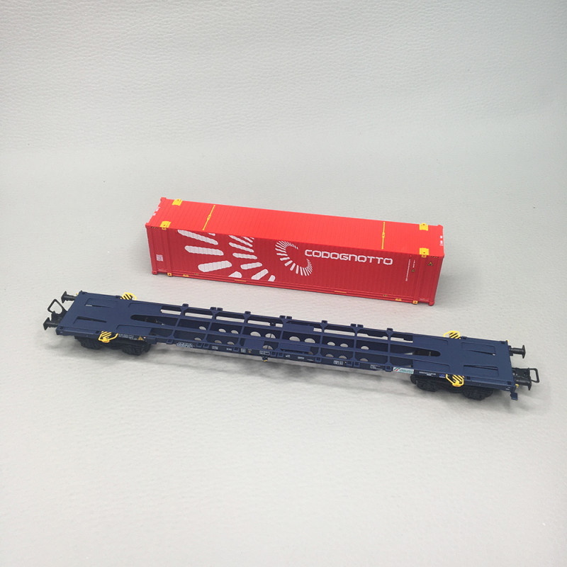 Wagon porte-conteneurs Sgnss, conteneur 45 pieds "Codognotto", Mercitalia, Ep. VI, RIVAROSSI HR6705, HO 1/87