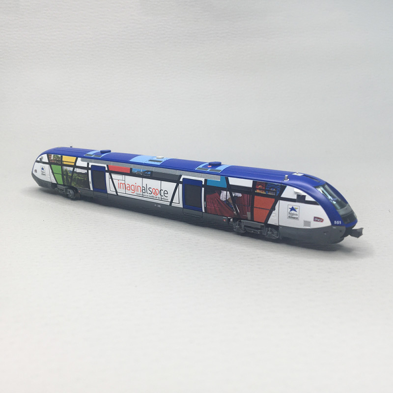 Autorail diesel X 73551, "Imaginalsace", SNCF, Ep. VI, ARNOLD HN2683S, N 1/160 - DCC SON