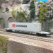 Wagon porte-conteneurs Sgnss, conteneur 45 pieds "DB Schenker", gris, Ep. VI, RIVAROSSI HR6703, HO 1/87