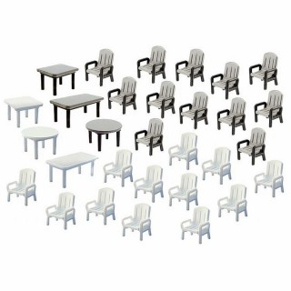 24 chaises et 6 tables de jardin -N-1/160 -FALLER 272441