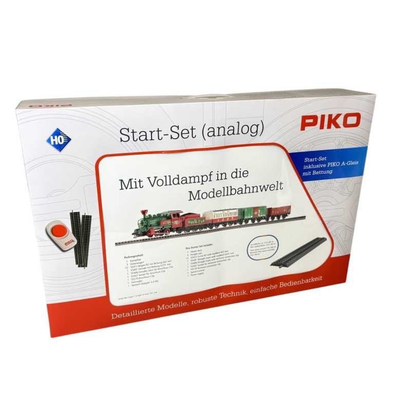 Coffret de démarrage analogique, train de Noël, locomotive vapeur + 3 voitures, PIKO 57081, HO 1/87