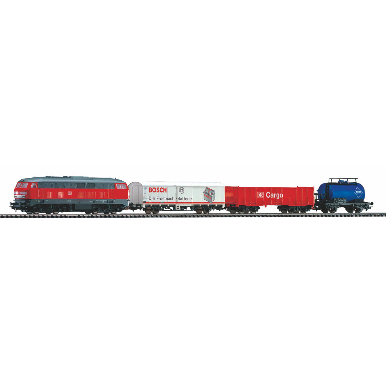 Coffret de démarrage analogique, BR 218 DB Cargo + 3 wagons, Ep. V, PIKO 57154, HO 1/87