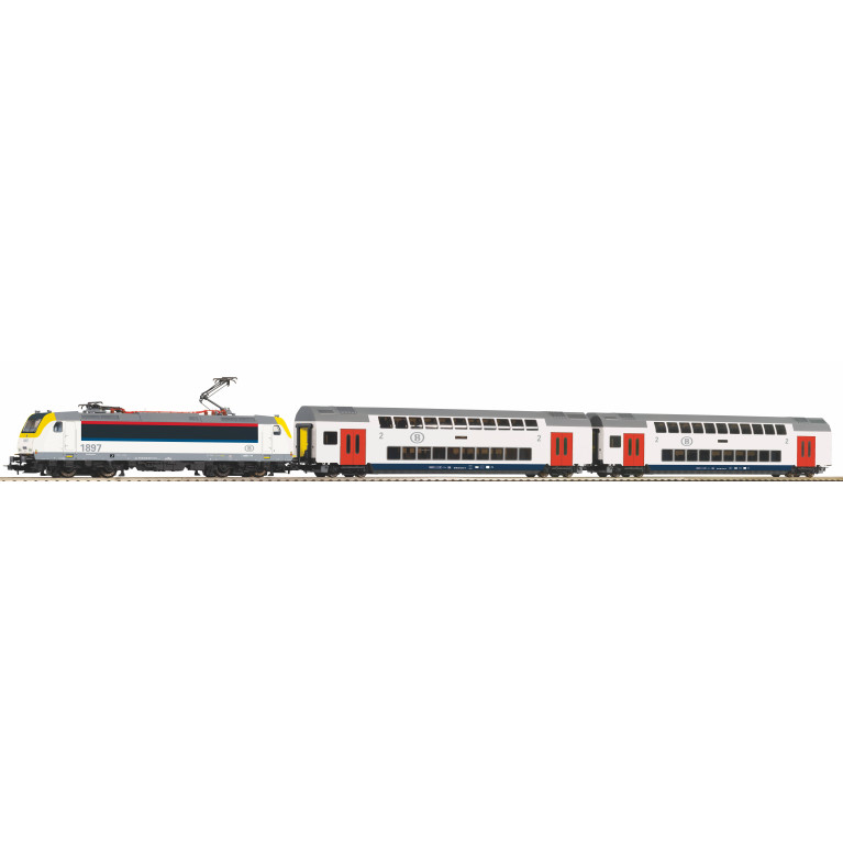 Coffret de démarrage digital WLAN, locomotive TRAXX + 2 voitures M6, SNCB, Ep. VI, PIKO 59108, HO 1/87