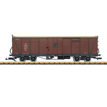 Wagon couvert type GGw, N°2324 K, brun rougeâtre, K.Sächs.Sts.E.B., Ep. I, LGB 43604, G 1/22.5