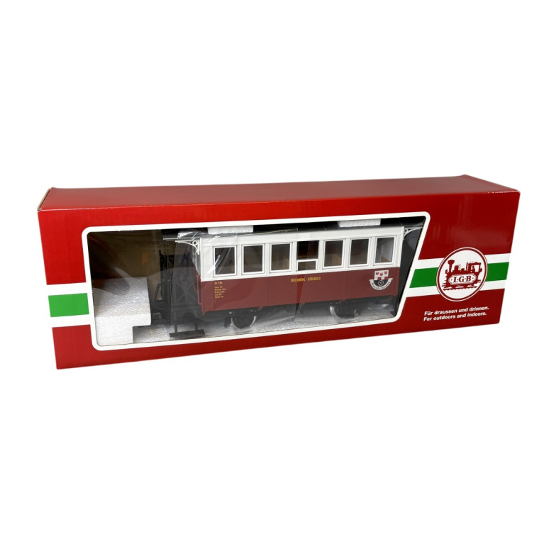 Voiture voyageurs N°116, rouge et blanc, Jagsttalbahn, Ep. IV, LGB 33205, G 1/22.5