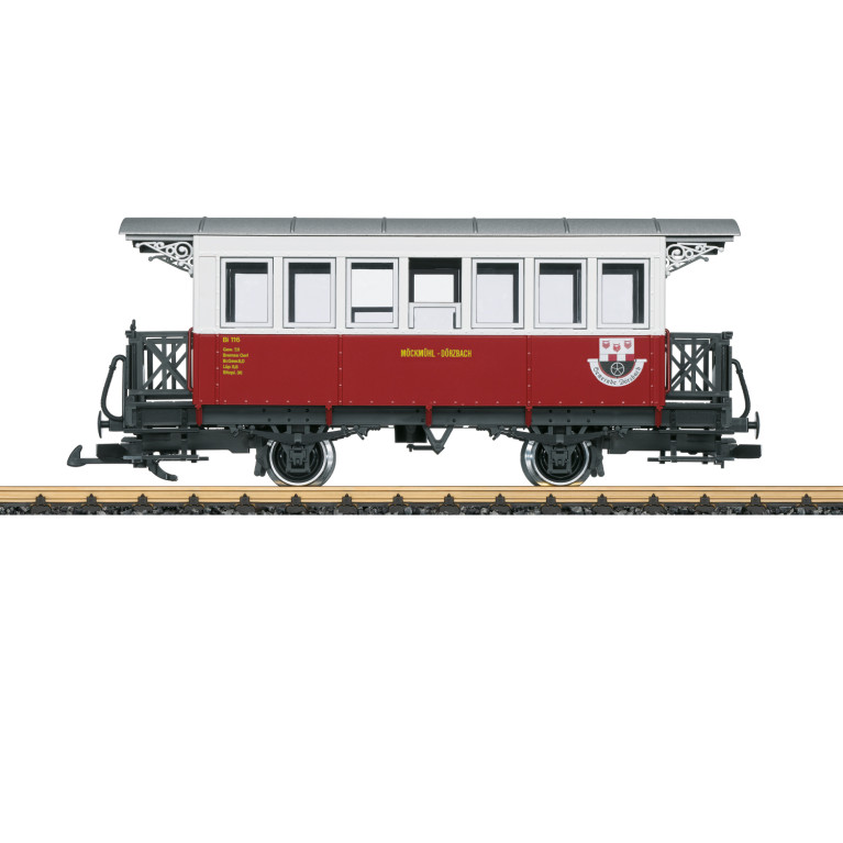 Voiture voyageurs N°116, rouge et blanc, Jagsttalbahn, Ep. IV, LGB 33205, G 1/22.5