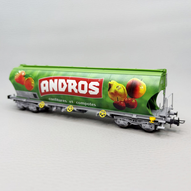 Wagon-trémie pour transport de sucre, "Andros", livrée verte, SNCF, Ep. IV, JOUEF HJ6318, HO 1/87