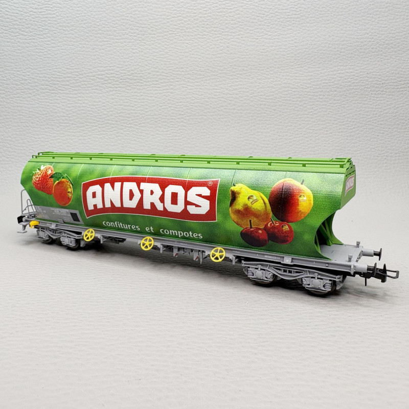 Wagon-trémie pour transport de sucre, "Andros", livrée verte, SNCF, Ep. IV, JOUEF HJ6318, HO 1/87