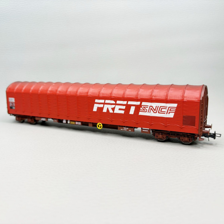 Wagon bâché type Rils, "FRET", livrée rouge, SNCF, Ep. IV-V, JOUEF HJ6334, HO 1/87