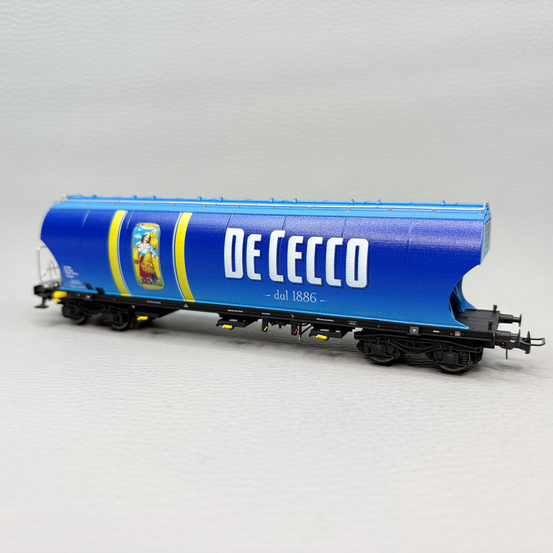 Wagon-trémie céréales, parois arrondies, "De Cecco", bleu clair, FS, Ep. VI, RIVAROSSI HR6692, HO 1/87