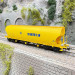 Wagon-trémie à céréales, "Saltra", jaune, logo bleu, RENFE, Ep. IV-V, ELECTROTREN HE6091, HO 1/87