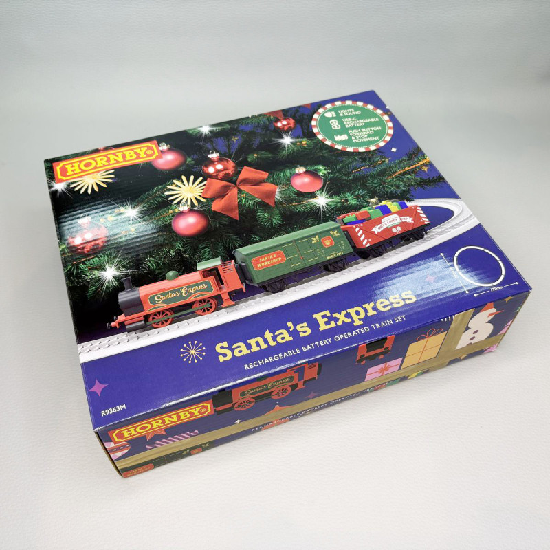 Coffret train express du Père Noël, batterie rechargeable, Playtrains, HORNBY R9363M, OO 1/76
