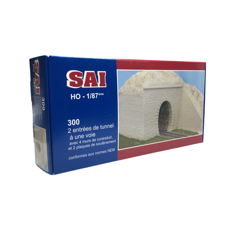 2 entrées de tunnel à une voie - HO 1/87 - SAI 300