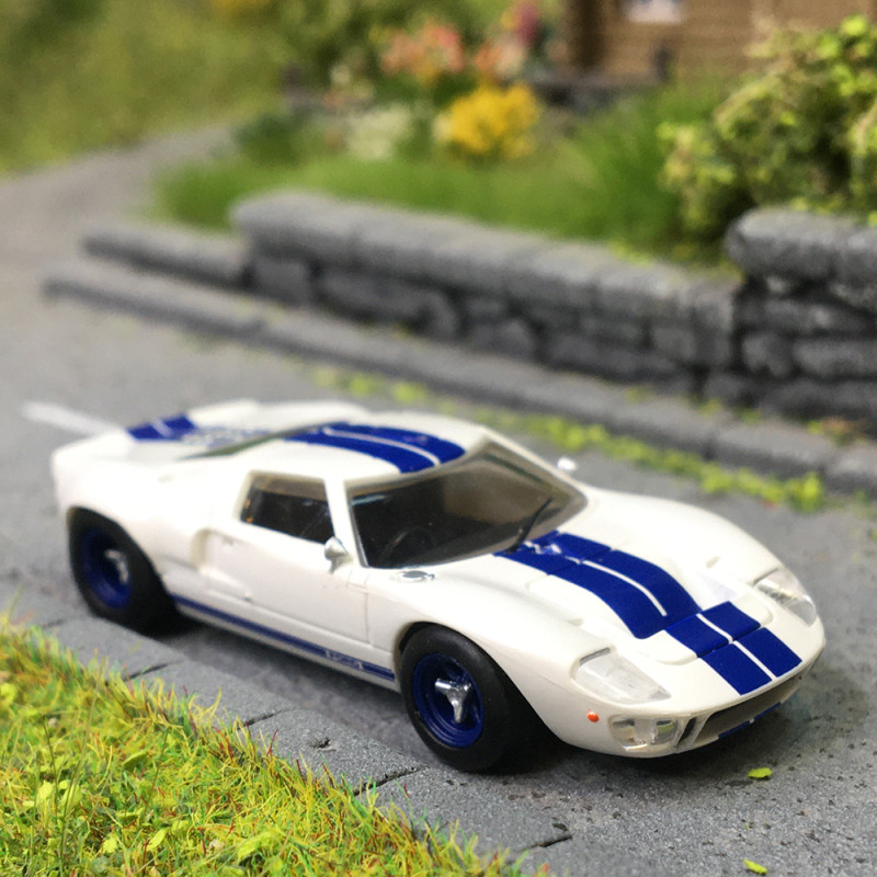 Ford GT 40, bleu, blanc, 1966 - BREKINA 18551 - HO 1/87