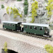 Coffret 2 voitures voyageurs à voie étroite type Bi/s, ÖBB, Ep. IV, ROCO 6240005, HOe 1/87