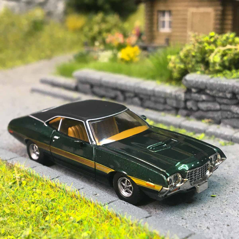 Ford Gran Torino, sport coupé, vert métallisé, noir, 1972 - BREKINA 18325 - HO 1/87