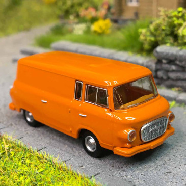 Barkas B 1000, fourgon, orange, 1962 - BREKINA 30124 - HO 1/87