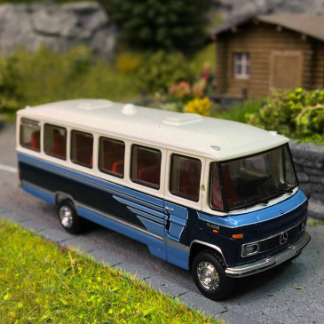 Mercedes Benz O309, bus, blanc, bleu, 1967 - BREKINA 36750 - HO 1/87