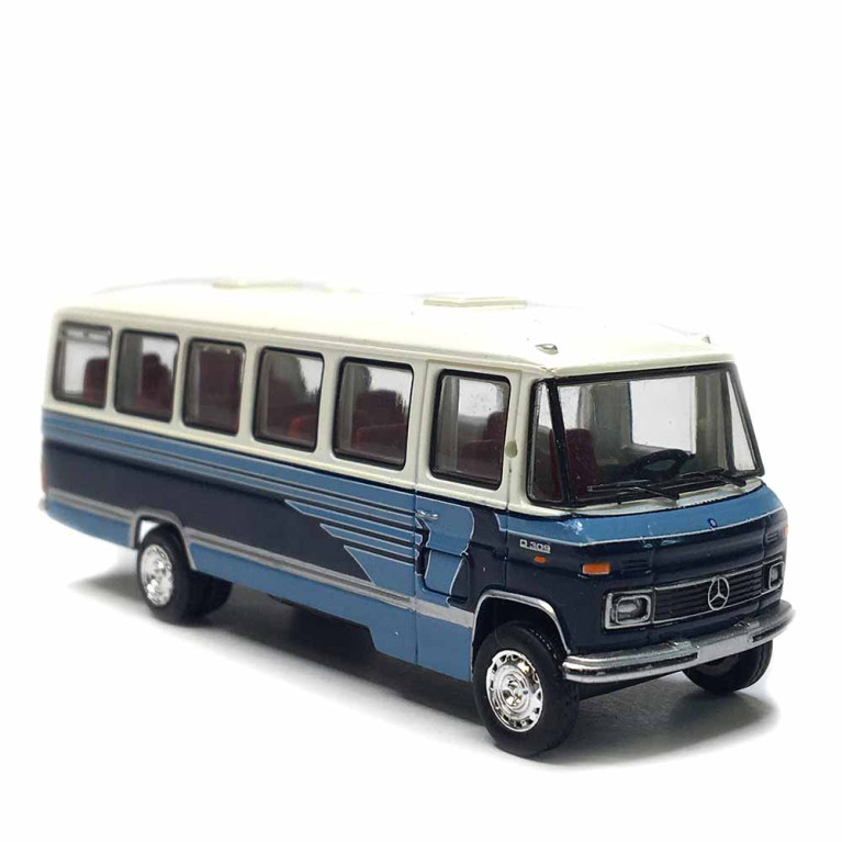 Mercedes Benz O309, bus, blanc, bleu, 1967 - BREKINA 36750 - HO 1/87