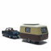 Peugeot 403, cabriolet, vert métallisé, avec caravane Eriba, 2 figurines - SAI 2539.1 - HO 1/87