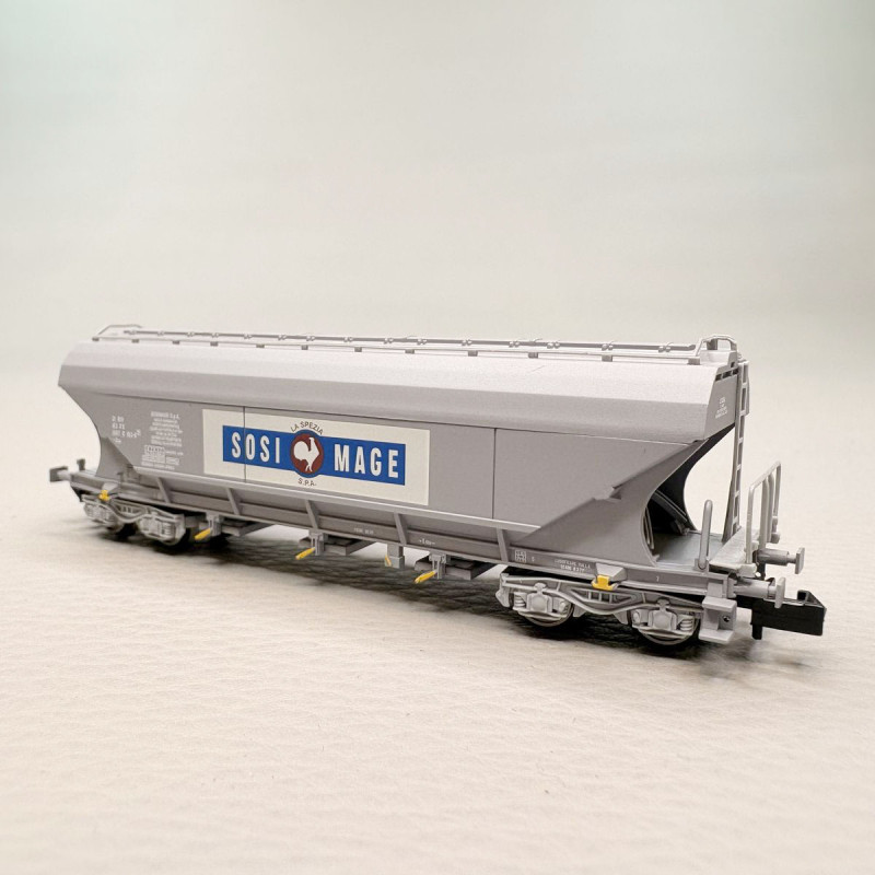 Coffret 2 wagons-trémies à 4 essieux avec parois lisses “Sosimage”, gris, FS, Ep. IV, ARNOLD HN6736, N 1/160
