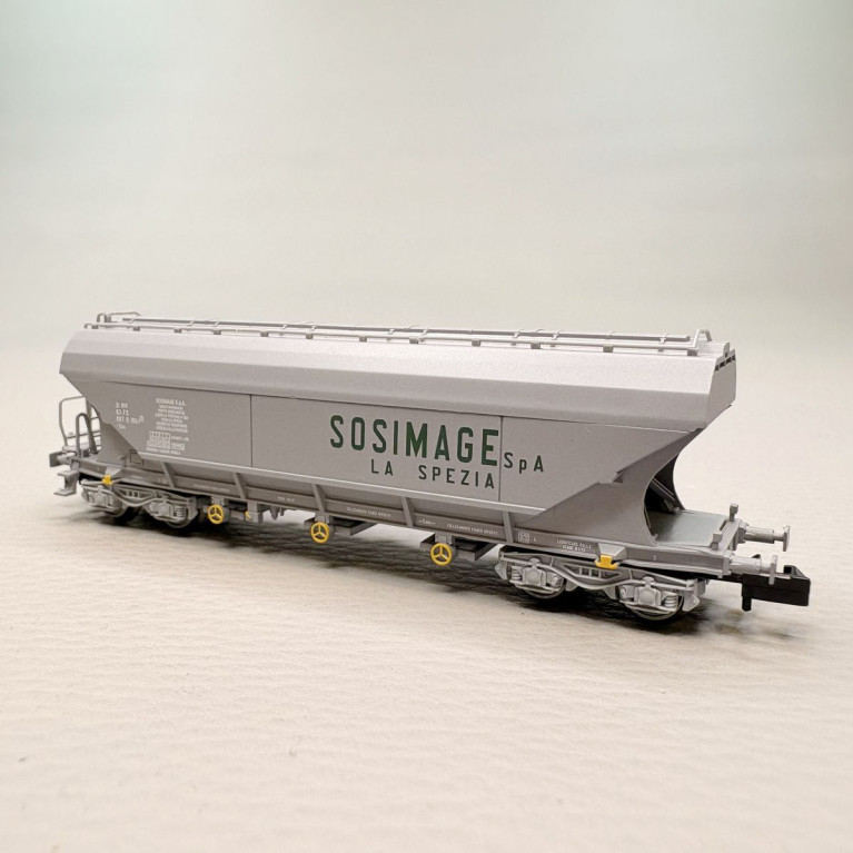 Coffret 2 wagons-trémies à 4 essieux avec parois lisses “Sosimage”, gris, FS, Ep. IV, ARNOLD HN6736, N 1/160