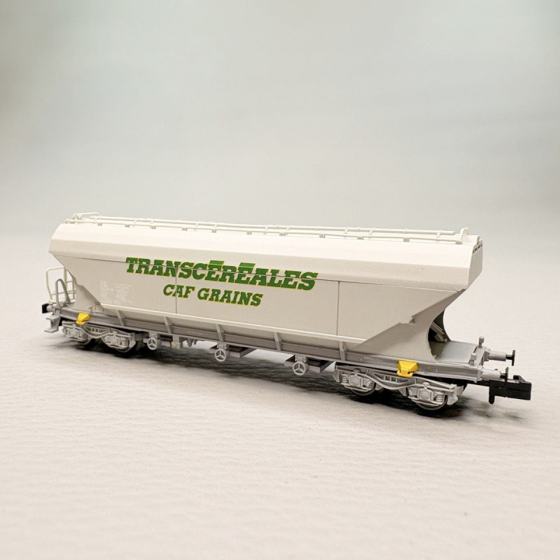 Coffret 2 wagons-trémies céréaliers “Transcéréales CAF Grains”, parois lisses et bombées, SNCF, Ep. IV-V, ARNOLD HN6732, N 1/160
