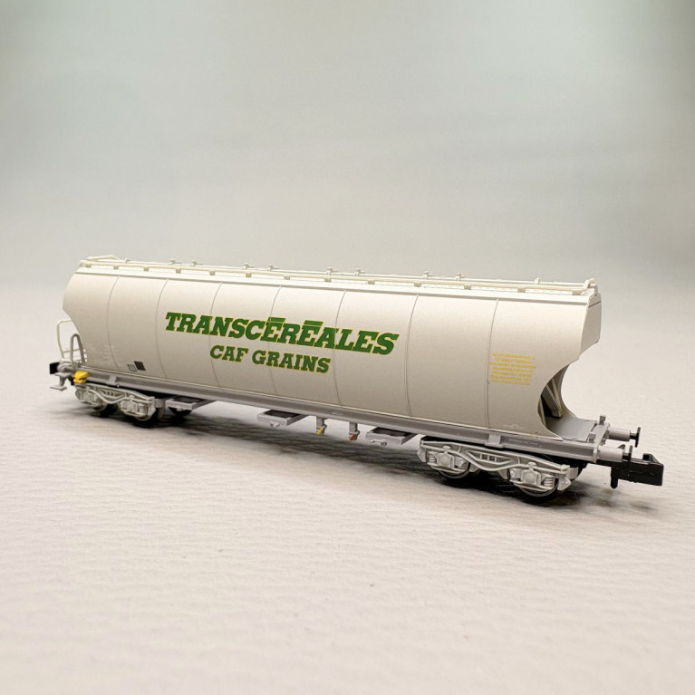 Coffret 2 wagons-trémies céréaliers “Transcéréales CAF Grains”, parois lisses et bombées, SNCF, Ep. IV-V, ARNOLD HN6732, N 1/160