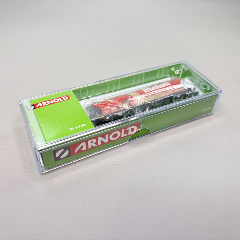 Wagon-trémie céréalier à 4 essieux avec parois bombées “Mahou”, RENFE, Ep. V, ARNOLD HN6741, N 1/160