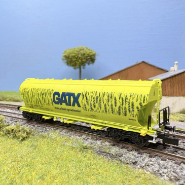 Wagon-trémie céréalier à 4 essieux avec parois bombées, vert néon “Cereal”, grand logo, D-GATX, Ep. VI, ARNOLD HN6737, N 1/160