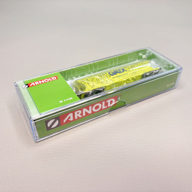 Wagon-trémie céréalier à 4 essieux avec parois bombées, vert néon “Cereal”, grand logo, D-GATX, Ep. VI, ARNOLD HN6737, N 1/160