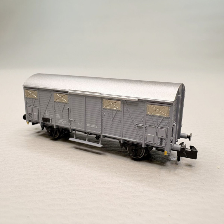 Coffret 2 wagons de service, fourgon VGhs + wagon plateforme Vkkkm chargé de gravier, FS, Ep. V, ARNOLD HN6716, N 1/160