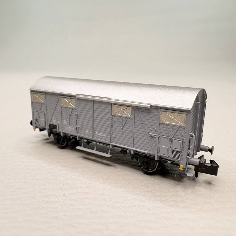 Coffret 2 wagons de service, fourgon VGhs + wagon plateforme Vkkkm chargé de gravier, FS, Ep. V, ARNOLD HN6716, N 1/160