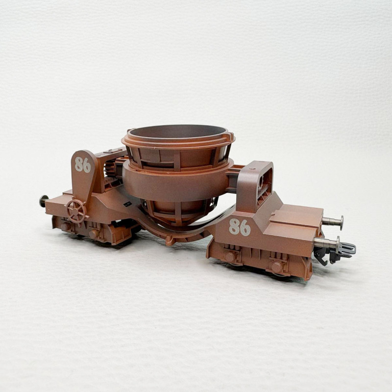 Coffret 2 wagons pour transport de scories, poche basculante, brun cuivré, patine, Ep. III, MARKLIN 46146, HO 1/87