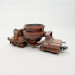 Coffret 2 wagons pour transport de scories, poche basculante, brun cuivré, patine, Ep. III, MARKLIN 46146, HO 1/87