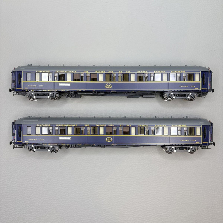Coffret de 2 voitures lits LX16, “Le Train Bleu 1957”, CIWL, Ep. IIIb, MODELS WORLD MW 1005-1