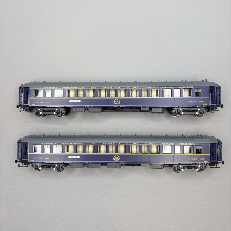 Coffret de 2 voitures lits LX16, “Le Train Bleu 1957”, CIWL, Ep. IIIb, MODELS WORLD MW 1005-1