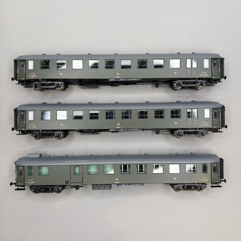 Coffret de 3 voitures OCEM soudées, PLM, Ep. IIb, MODELS WORLD MW 40949