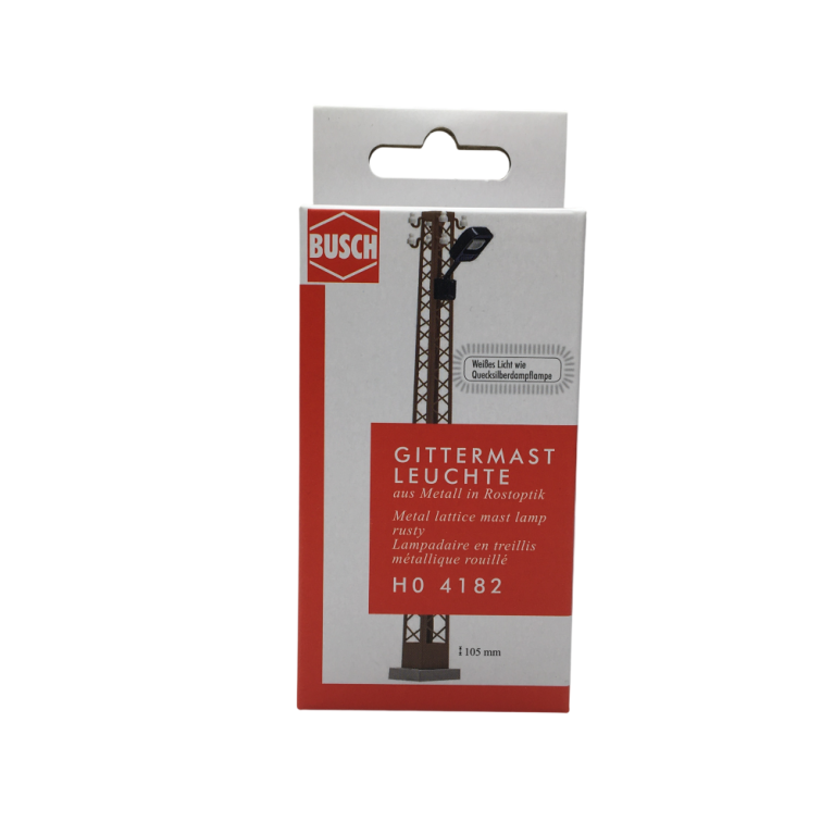 Lampadaire en treillis rouillé - BUSCH 4182 - HO 1/87
