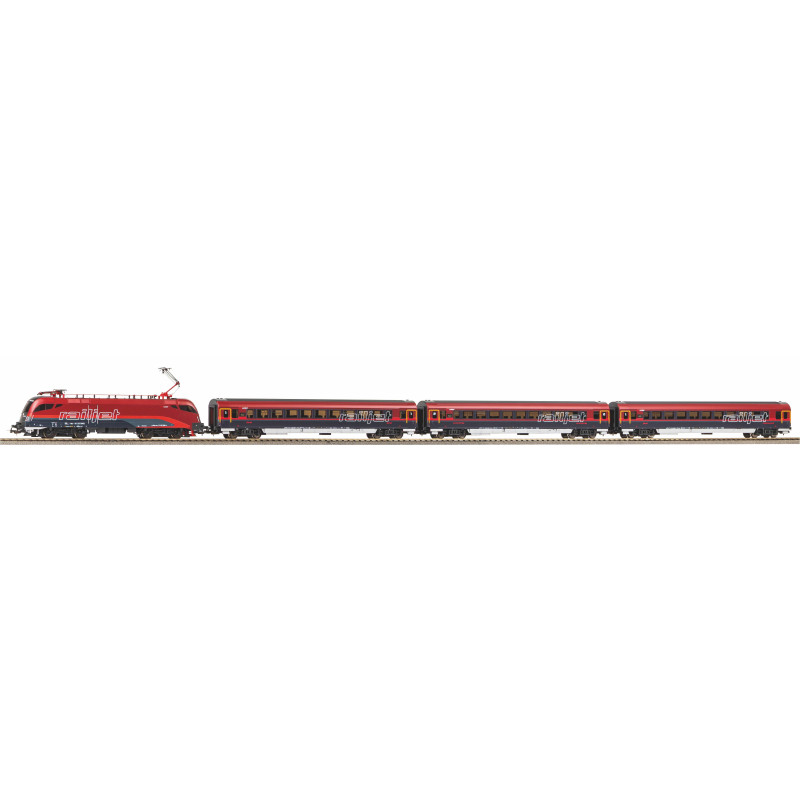 Coffret de départ Railjet, locomotive et 3 voitures, ÖBB, Ep. VI, PIKO 57178