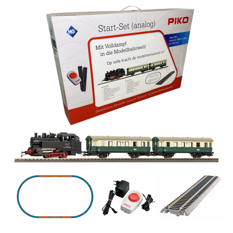 Coffret de départ locomotive à vapeur BR 80 VSM et 2 voitures, Ep. VI, PIKO 57035
