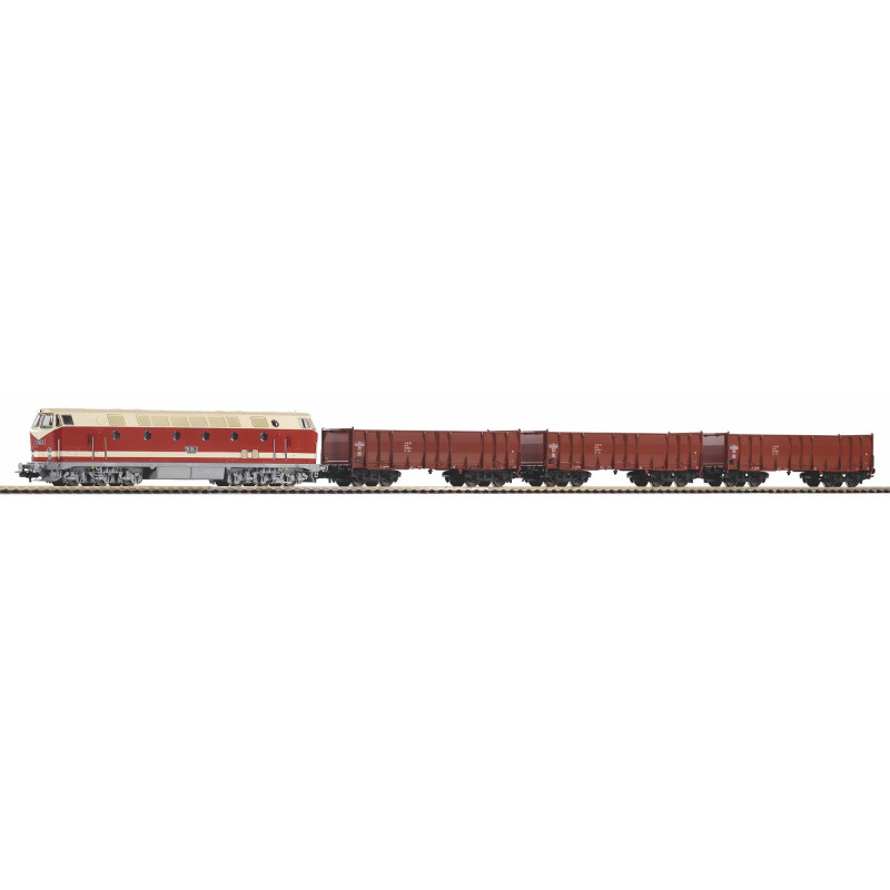 Coffret de départ locomotive diesel BR 119 et 3 wagons tombereaux Eal, DR, Ep. IV, PIKO 57138