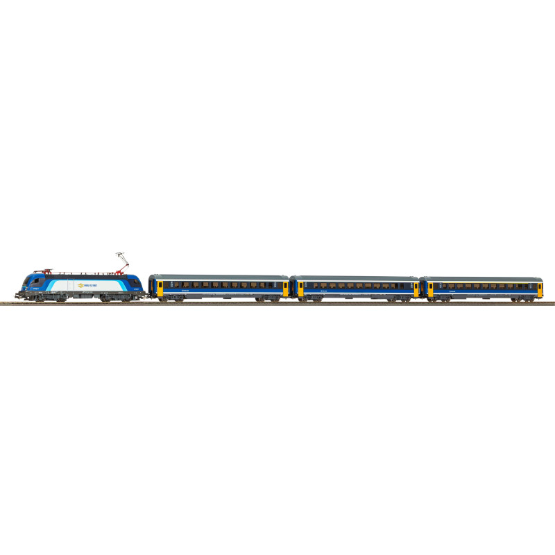 Coffret de départ locomotive électrique Taurus et 3 voitures, MÁV, Ep. V, PIKO 57037