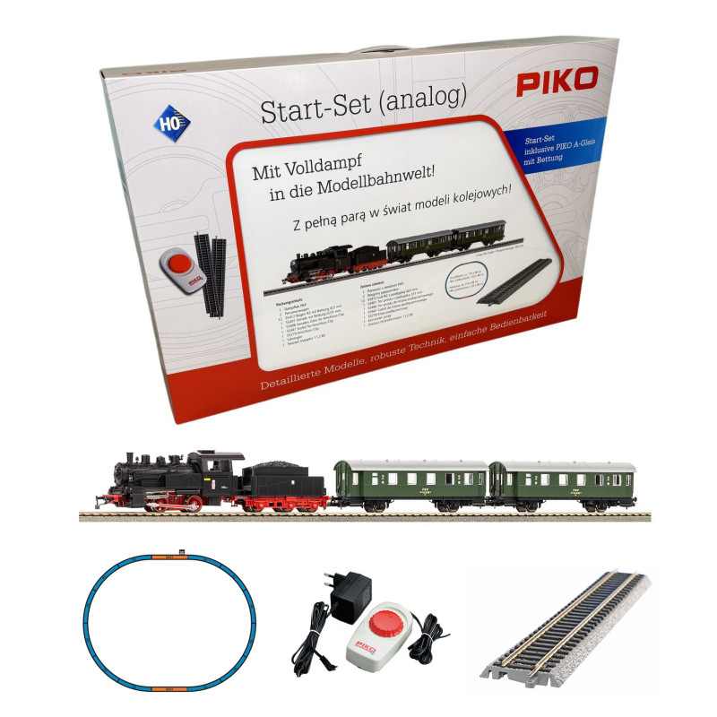Coffret de départ locomotive à vapeur à tender et 2 voitures, PKP, PIKO 97933